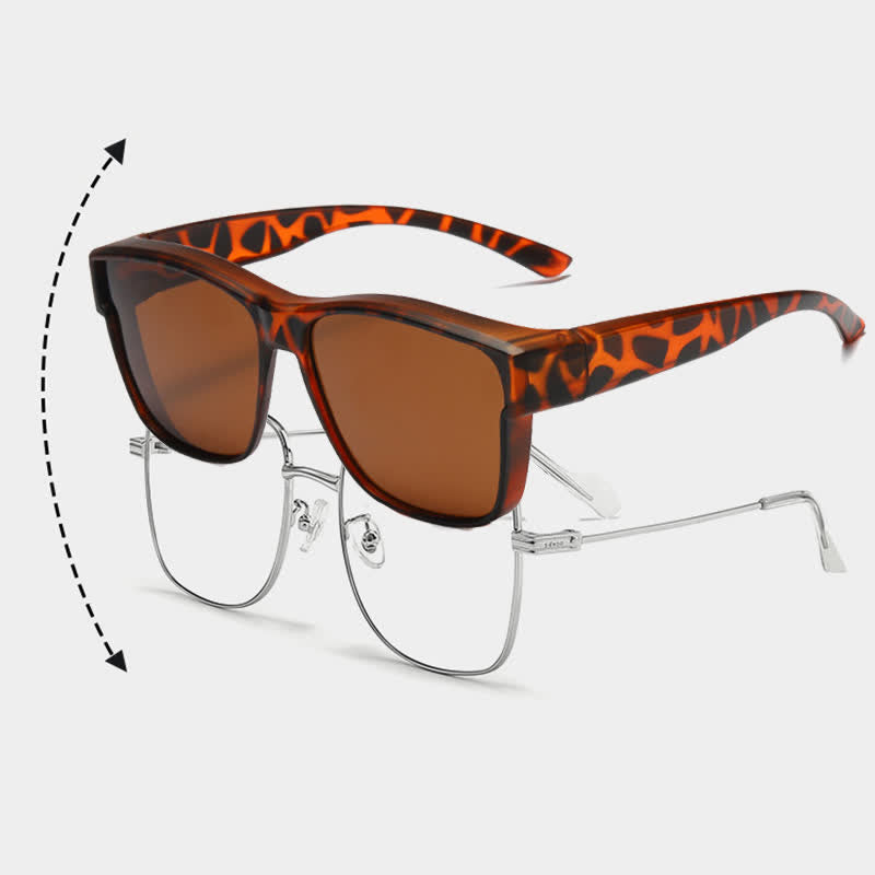 Spykay™ SG61007 Fit Over Glasses Square Frame Polarized Sunglasses for Women Men