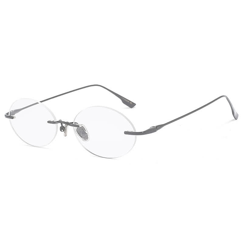 Spykay™ EG26848 Lightweight Rimless Oval Titanium Frame Anti-blue Light Glasses
