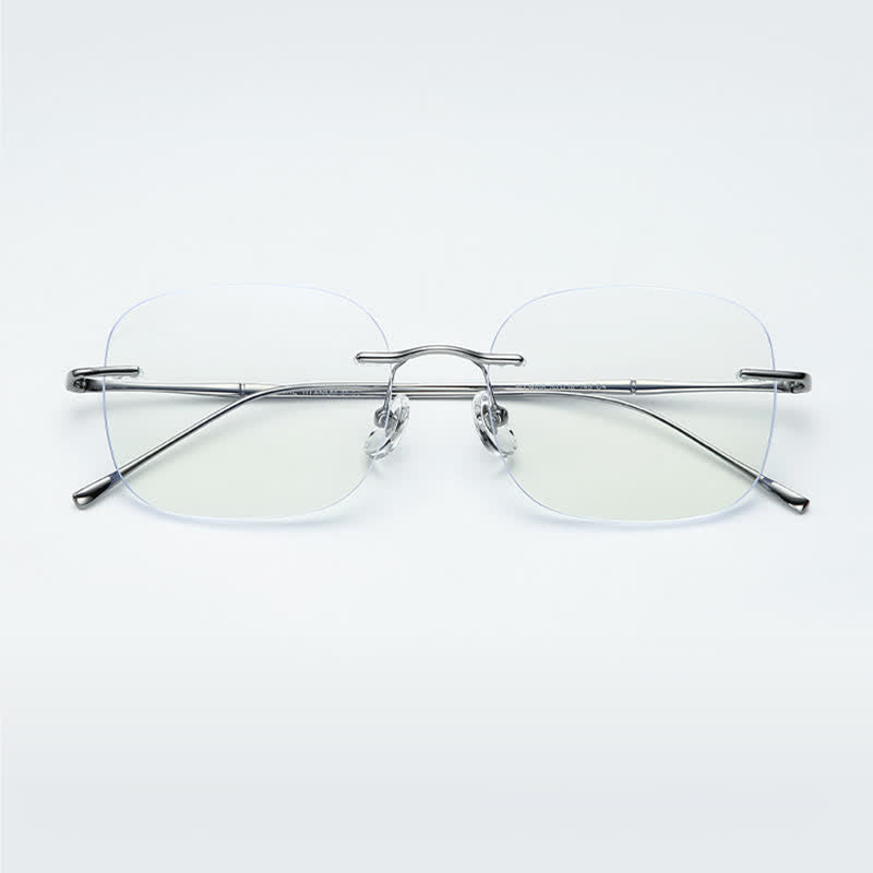 Spykay™ EG26850 Square Titanium Frame Anti-blue Light Hipster Rimless Glasses