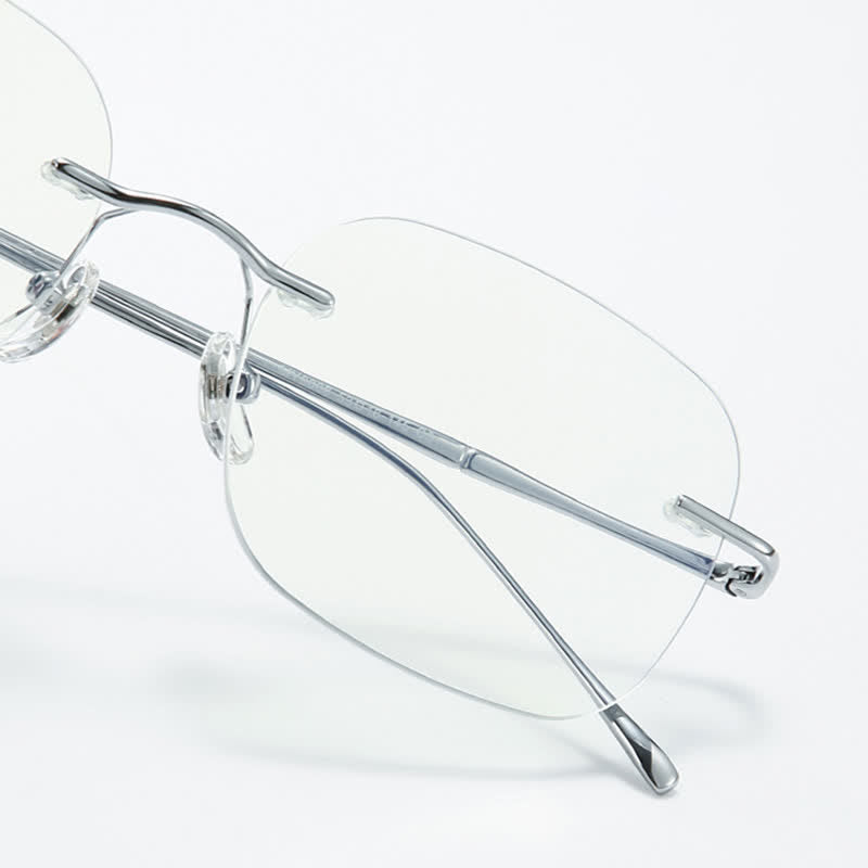Spykay™ EG26850 Square Titanium Frame Anti-blue Light Hipster Rimless Glasses