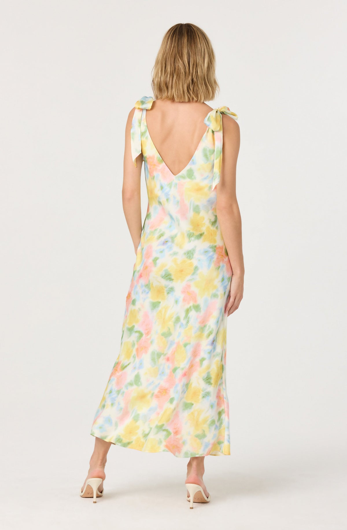 Satin Cowl Neck Midi Dress