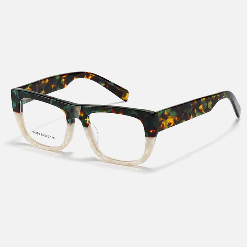 Spykay™ EG26818 Tortoise Shell Pattern Flat Top Square Frame Anti-blue Light Glasses