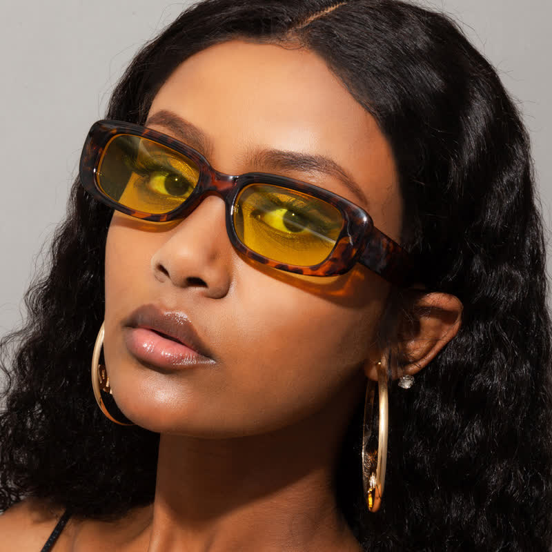 Spykay™ SG60996 Rectangle Small Thick Frame Vintage Sunglasses