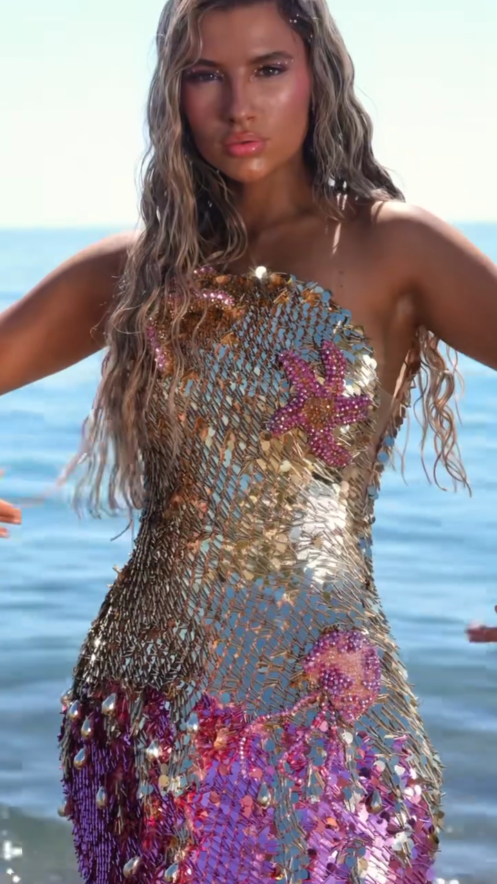 Sequin - Embellished Strapless Mini Dress