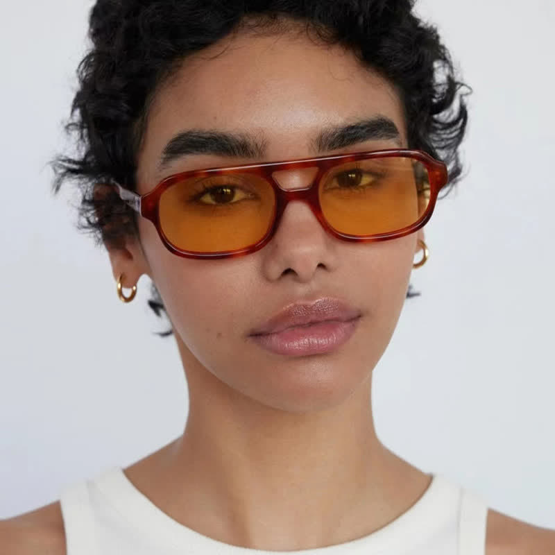 Spykay™ SG60851 Double Bridges Square Frame Retro Sunglasses