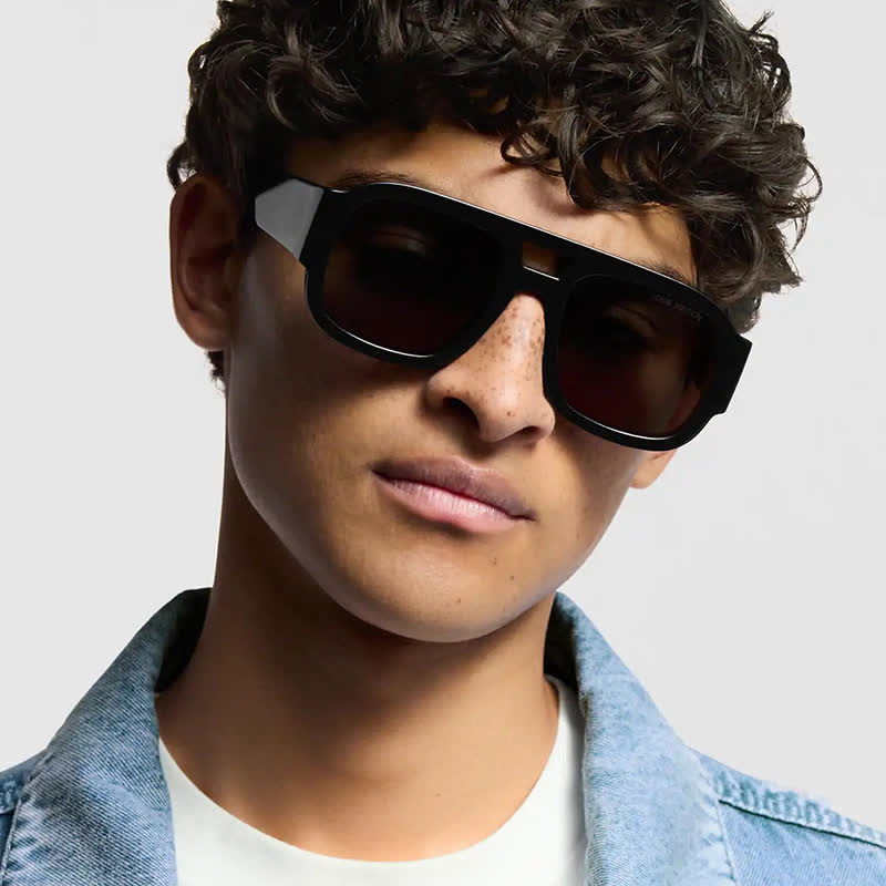 Spykay™ SG61016 Square Frame Double Bridges Classic Thick Sunglasses