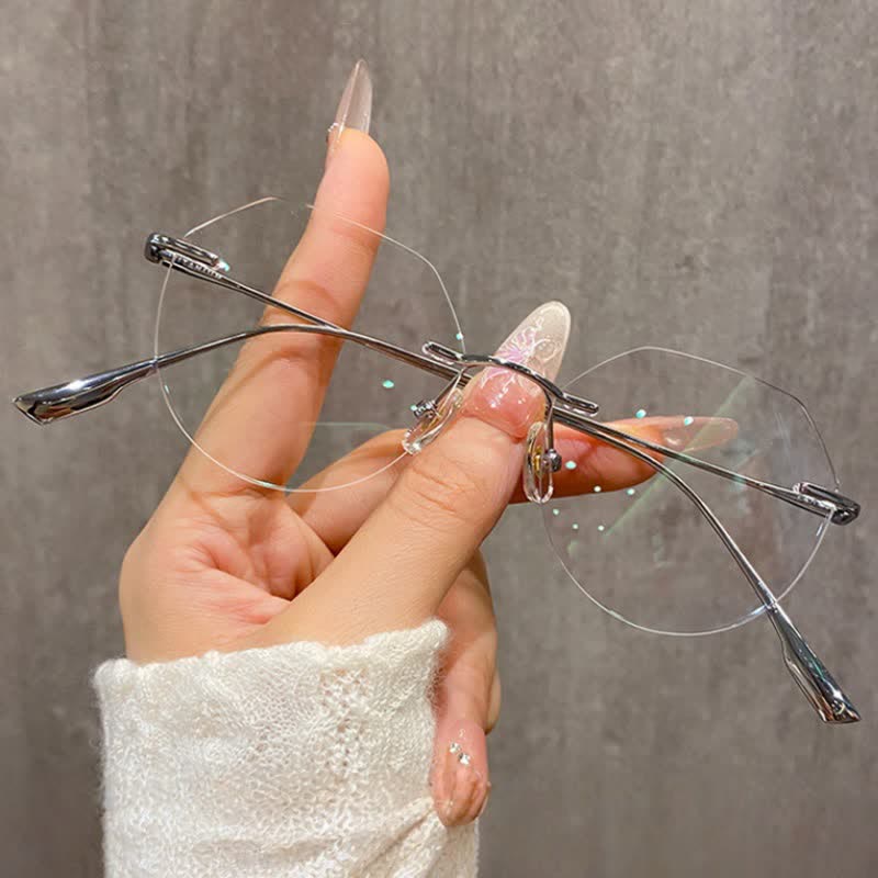 Spykay™ EG26893 Geometric Titanium Frame Anti-blue Light Hipster Rimless Glasses