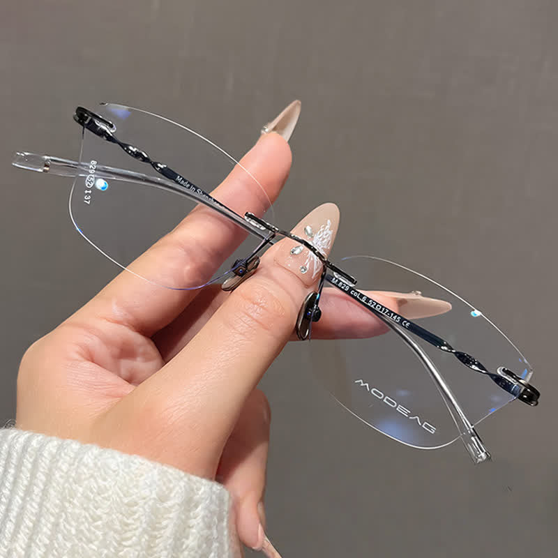 Spykay™ EG26889 Butterfly Titanium Frame Anti-blue Light Rimless Glasses