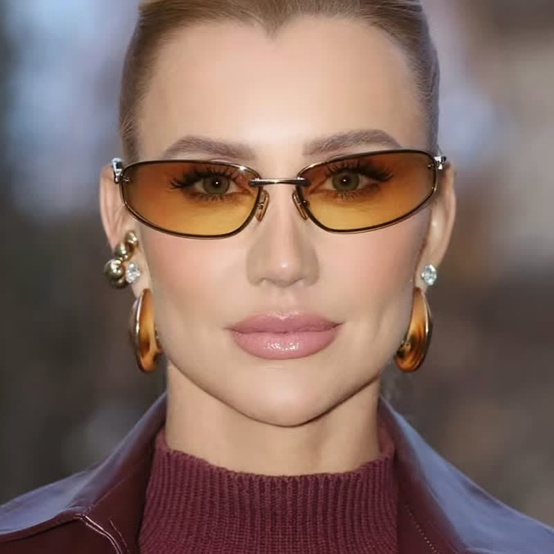 Spykay™ SG60683 Y2K Oval Frame Rimless Sunglasses
