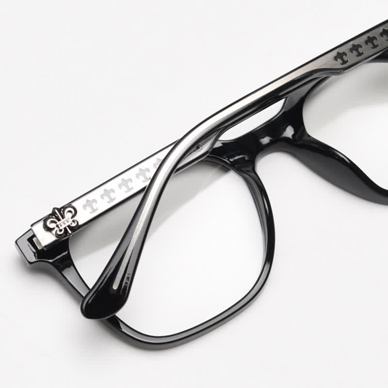 Spykay™ EG26839 Classic Cross Decor Square Frame Anti-blue Light Glasses