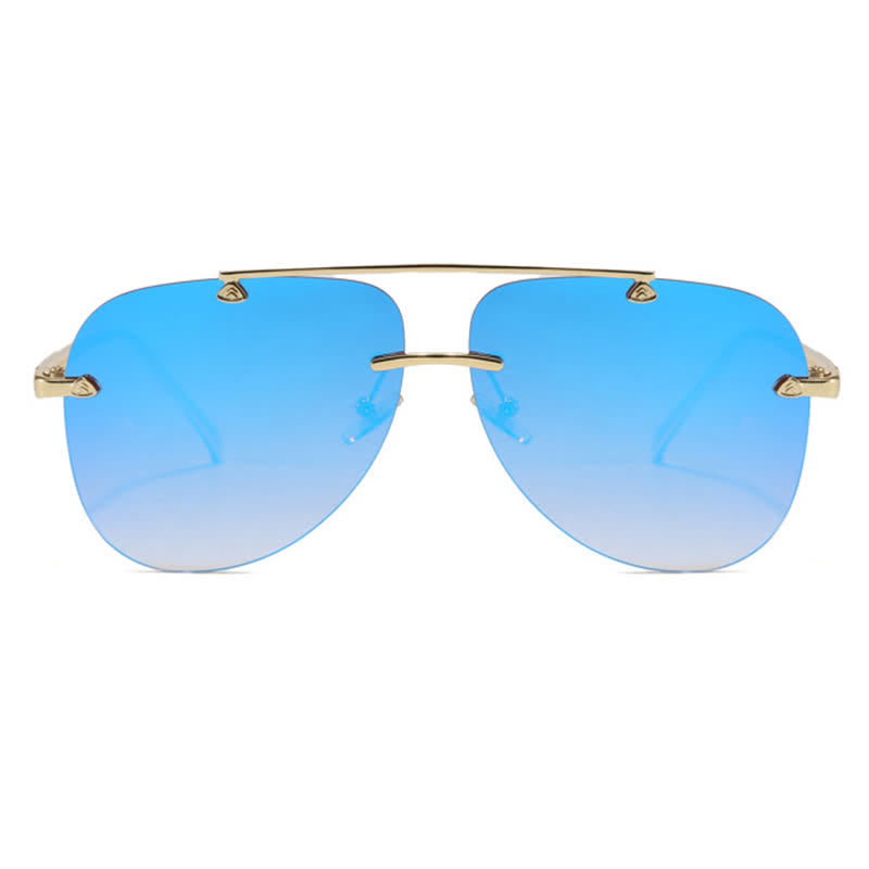 Spykay™ SG60888 Rimless Double Bridges Retro Aviator Sunglasses