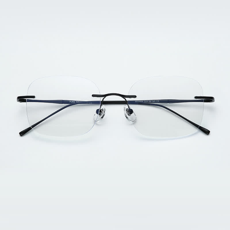 Spykay™ EG26850 Square Titanium Frame Anti-blue Light Hipster Rimless Glasses