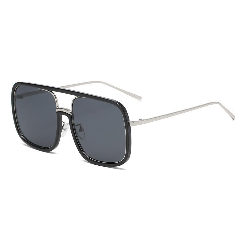Spykay™ SG60732 Tortoise Pattern Flat Top Square Frame Double Bridges Sunglasses