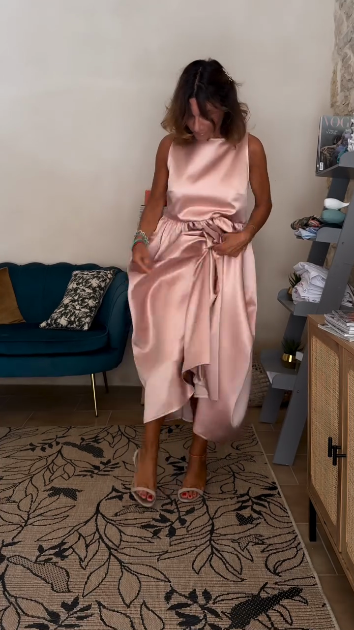 Pink Sleeveless Maxi Dress