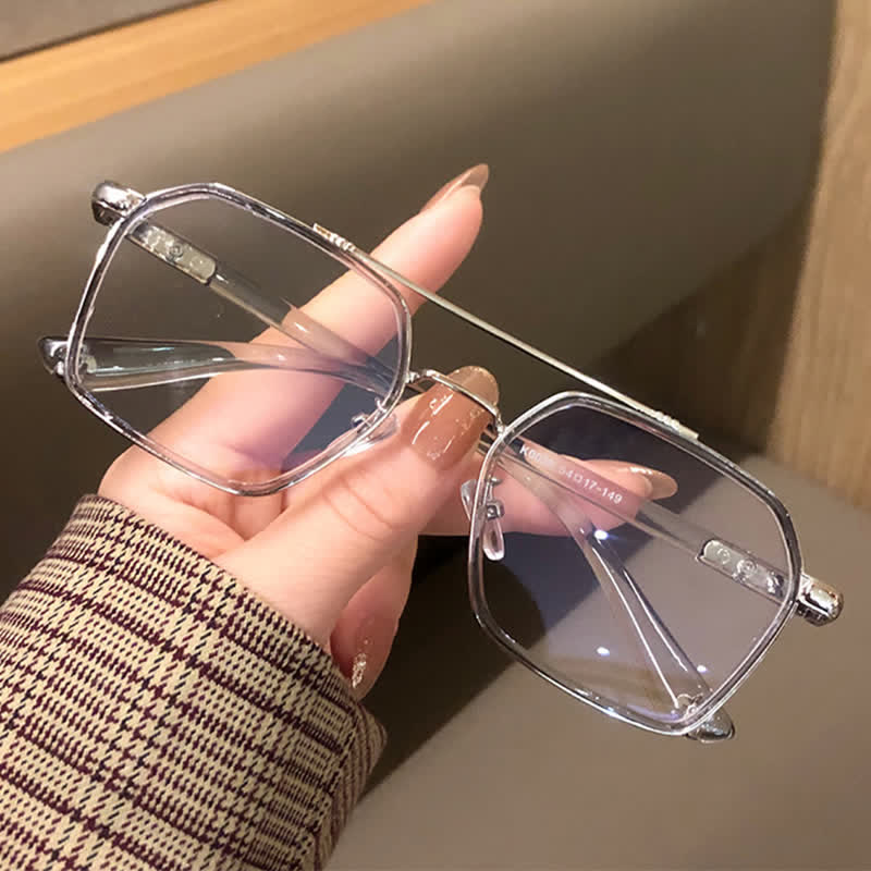 Spykay™ EG26920 Unsiex Square Frame Anti-blue Light Double Bridges Retro Glasses