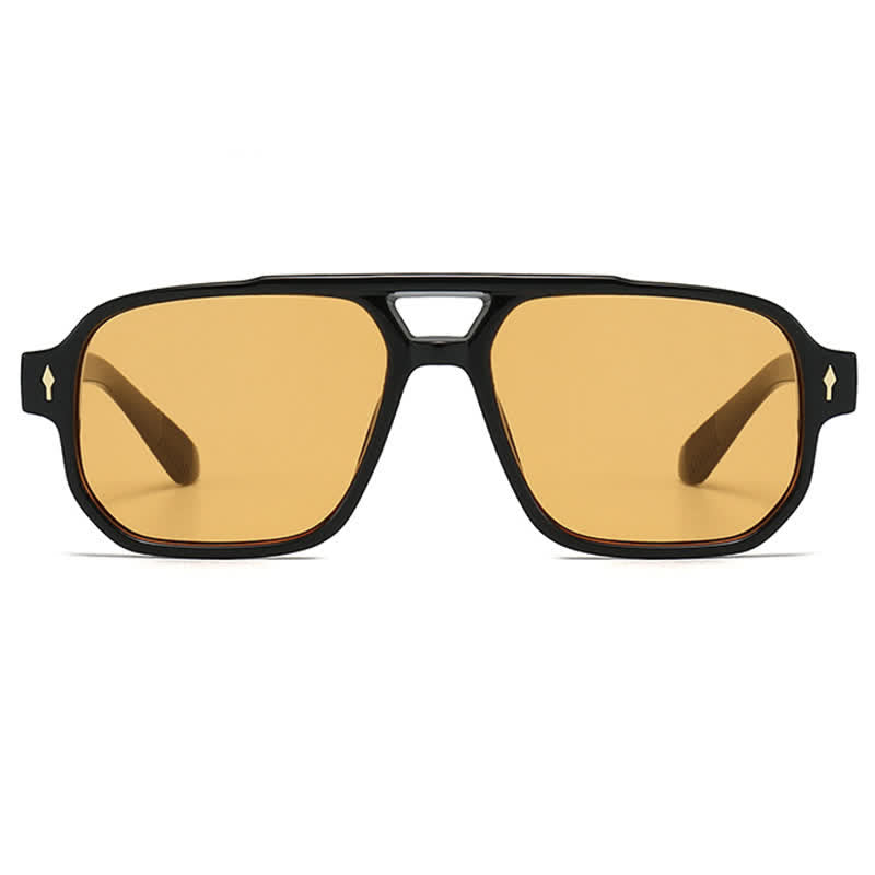 Spykay™ SG61003 Square Frame Double Bridges Vintage Arrow Sunglasses
