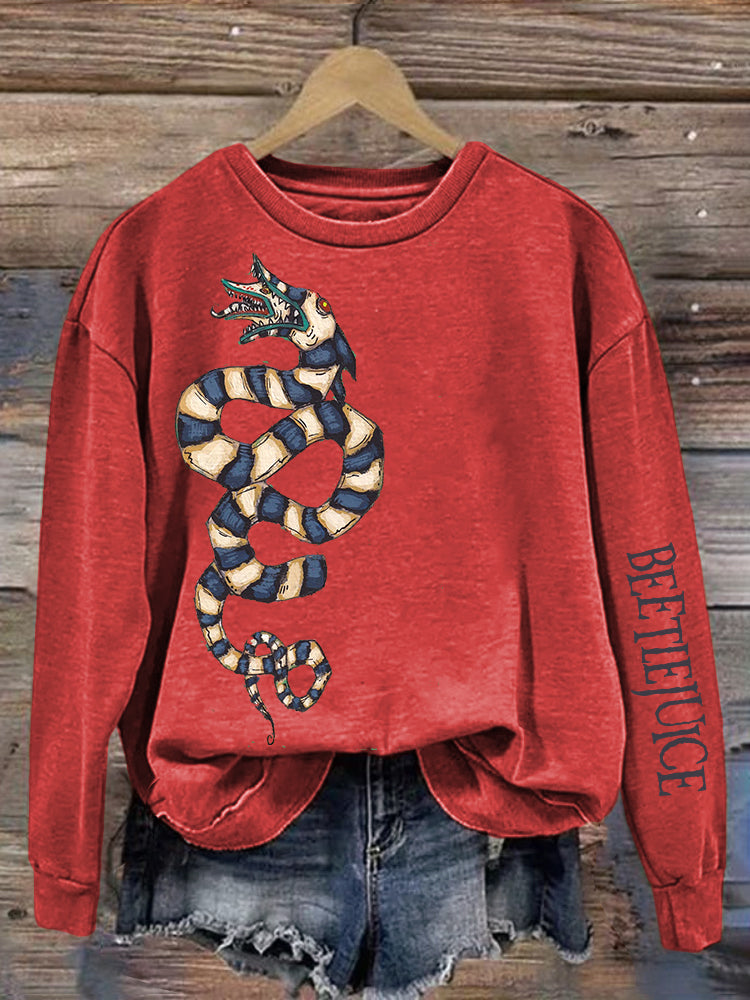 Halloween Horror Movie Oil Painting Art Print Vintage Sweatshirt