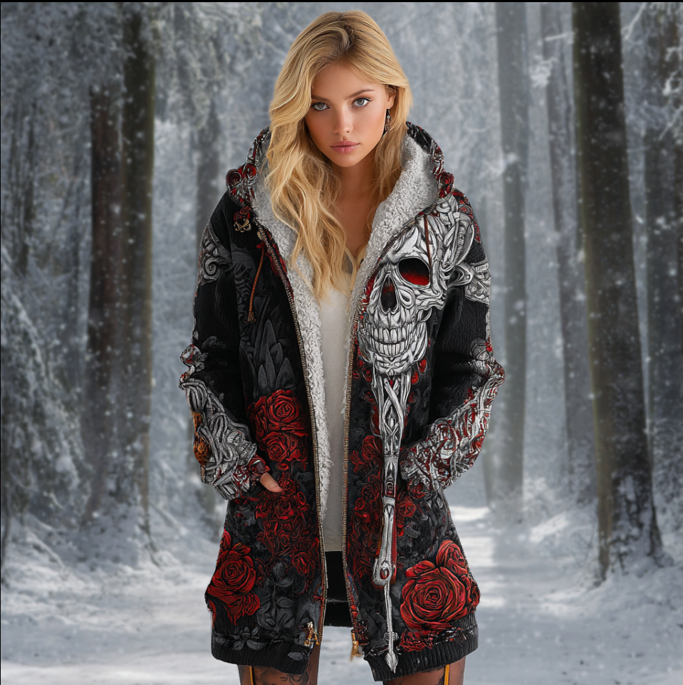 Halloween Theme Viking Style Lady Thick Sweater Coat