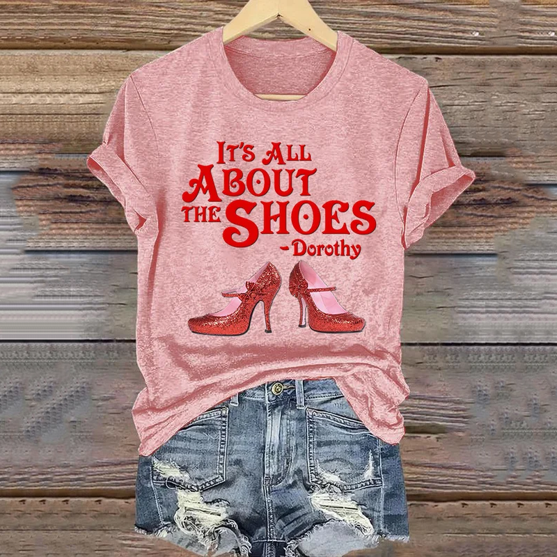 Halloween Halloween Witch It's All About The Classic Ruby Red Shoes Art Vintage Washed T Shirt