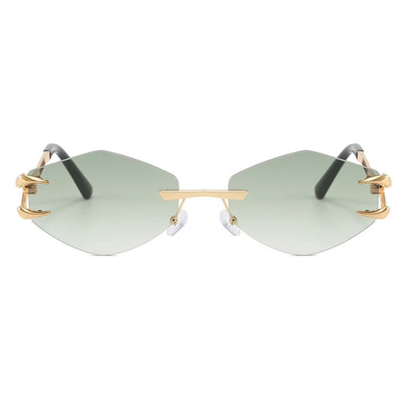 Spykay™ SG60856 Claw Temples Geometric Rimless Hipster Sunglasses