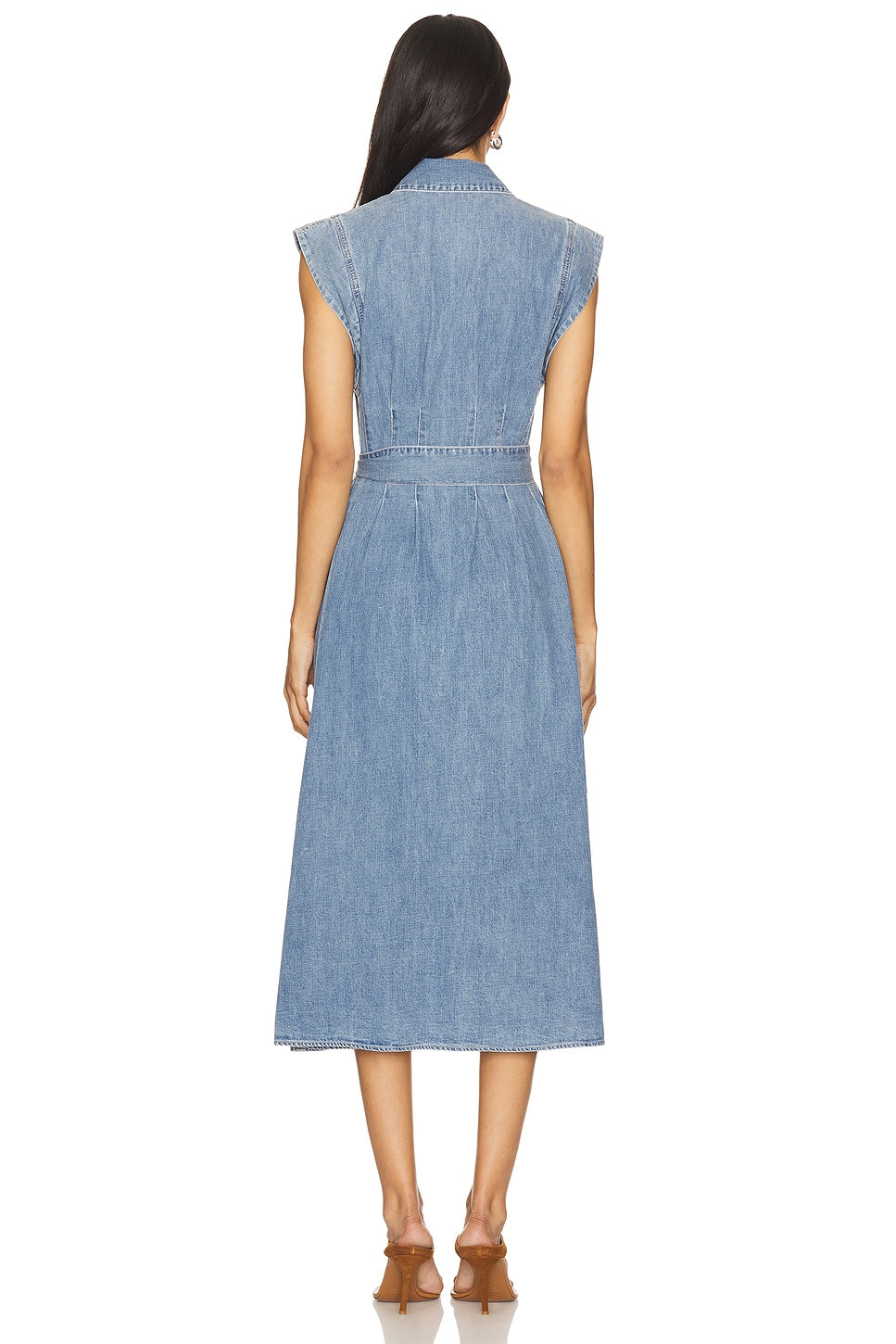 Sleeveless Denim Midi Dress