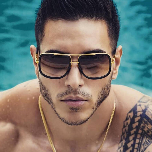 Spykay™ SG1013 Aviator Double Bridges Frame Brown Ombre Tinted Sunglasses