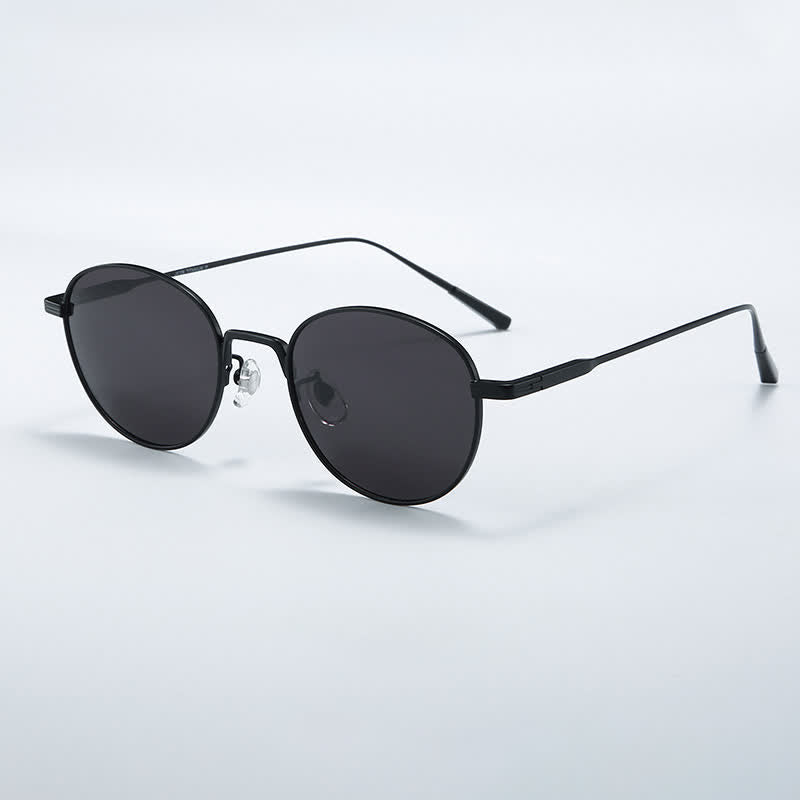 Spykay™ SG60789 Calssic Round Titanium Frame Polarized Sunglasses