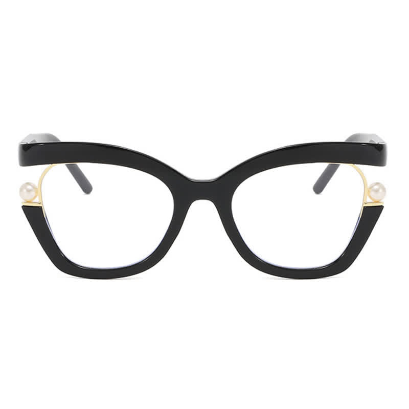 Spykay™ EG26758 Anti-blue Light Pearl Decor Irregular Oversized Eyeglasses