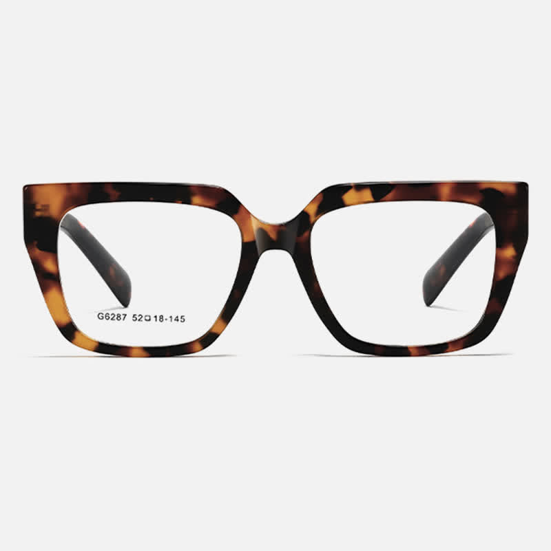 Spykay™ EG26819 Tortoise Shell Pattern Square Frame Simple Anti-blue Light Glasses