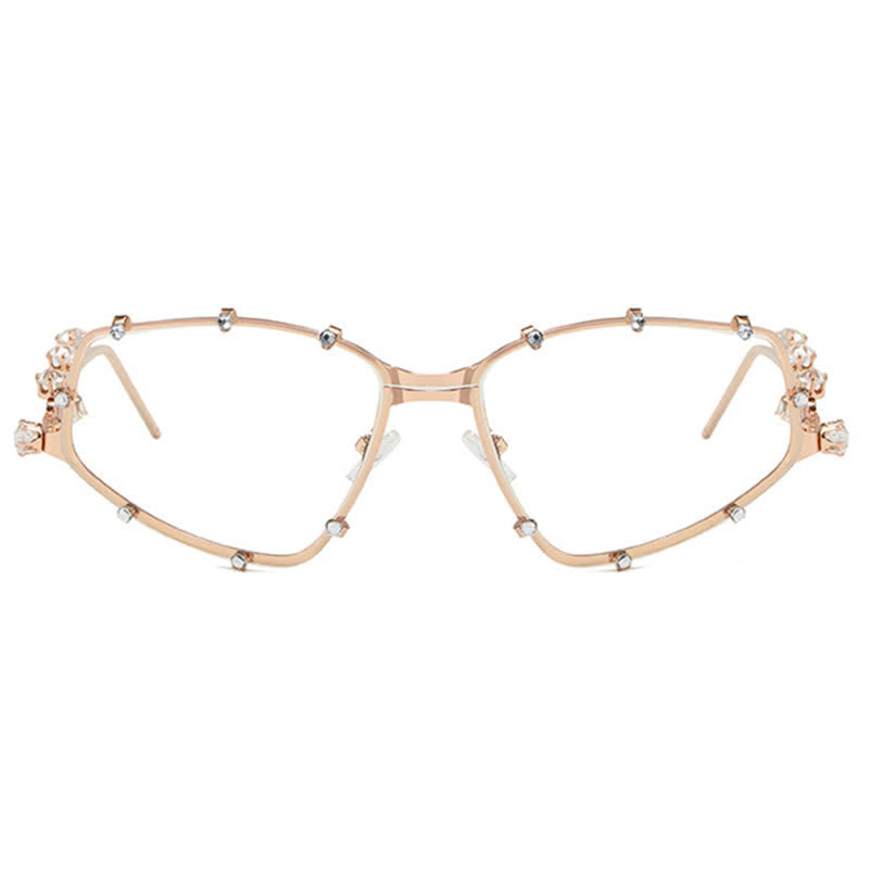 Spykay™ EG26751 Rhinestone Decor Geometric Frame Hipster Y2K Glasses