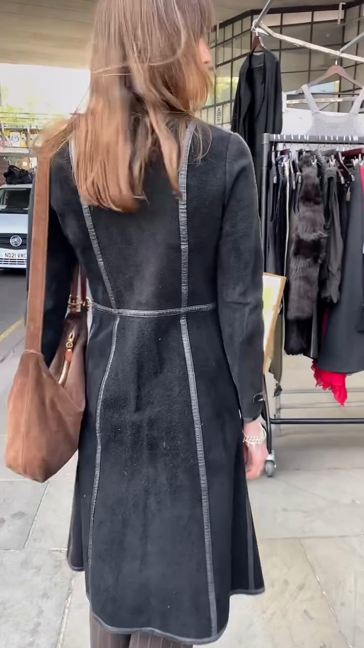 Black Long - Coat with Buckle Detailing