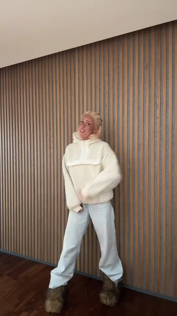 Off - White Hooded Quarter - Zip Sweatshirt