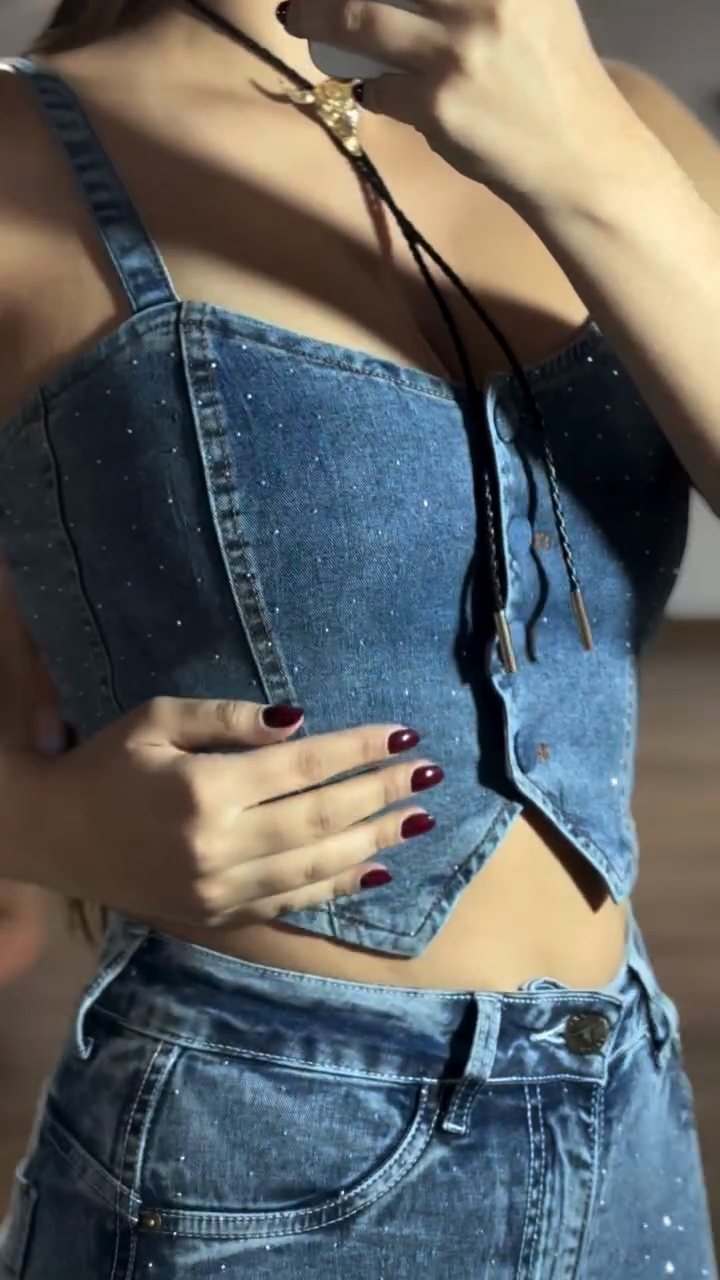 Rhinestone - Embellished Denim Cowboy Set