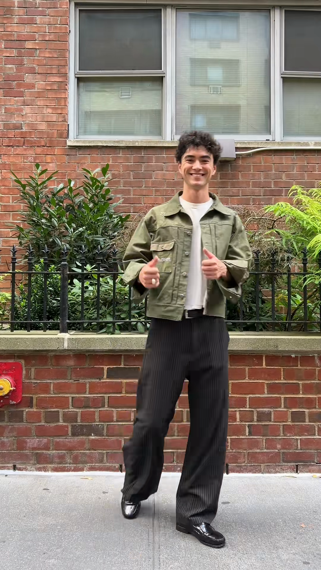 Olive Green Denim Jacket with Back Patch Detail