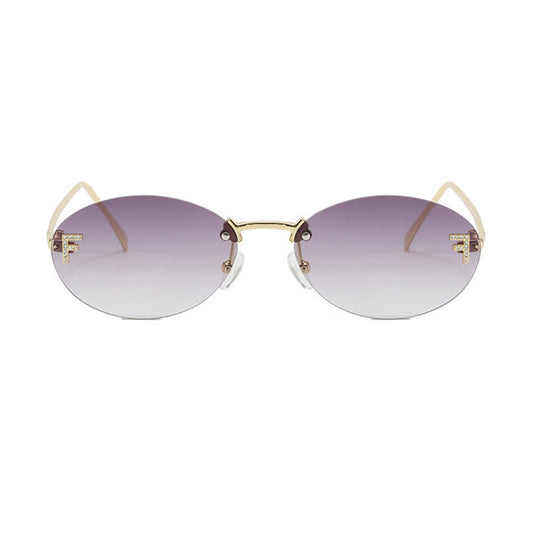 Spykay™ SG60701 'F' Design Oval Frames Rimless Sunglasses