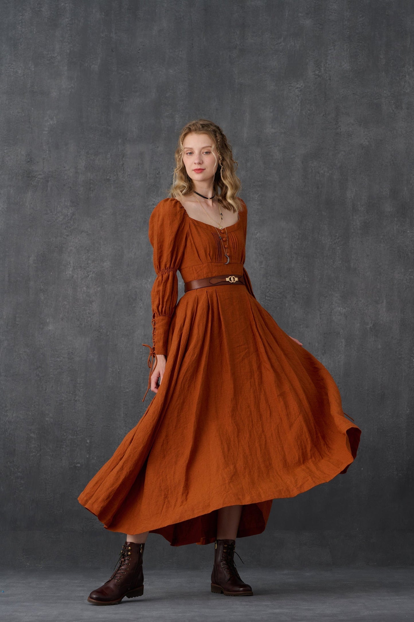 Square - Neck Long Dress