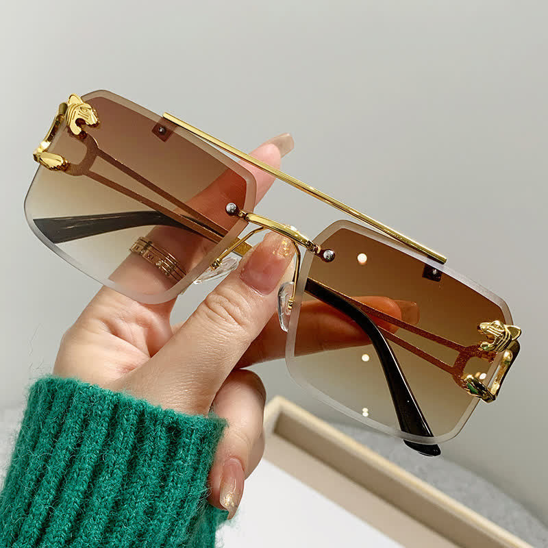 Spykay™ SG60826 Men's Cool Rimless Leopard Frame Sunglasses