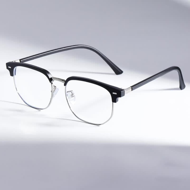 Spykay™ EG26807 Semi-Rimless Square Frame Anti-blue Light Browline Glasses