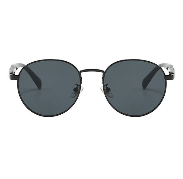 Spykay™ SG60714 Retro-Vintage Round Frame Metal Temples Sunglasses