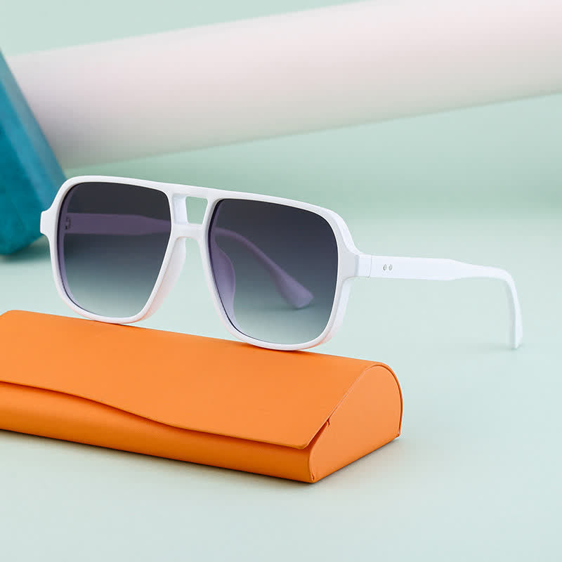 Spykay™ SG60730 Double Bridges Square Frame Vintage Sunglasses