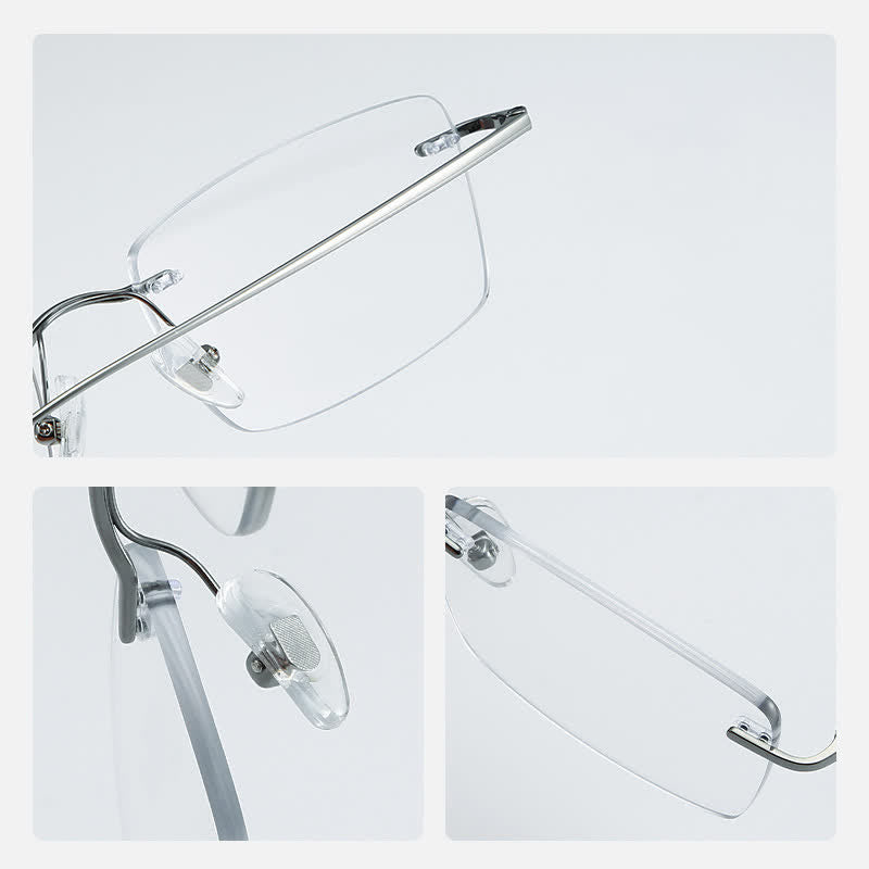 Spykay™ EG26723 Titanium Rectangle Frame Anti-blue Light Hipster Rimless Glasses