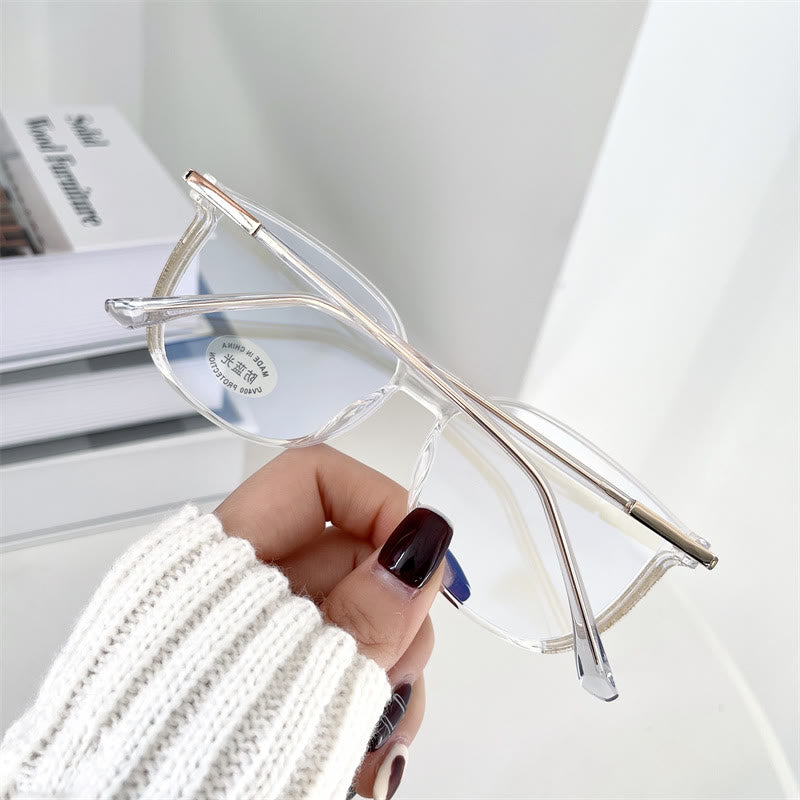 Spykay™ EG1013 Women's TR90 Oval Frame Fashion Minimalist Blue Light Blocking Glasses, Suitable For School