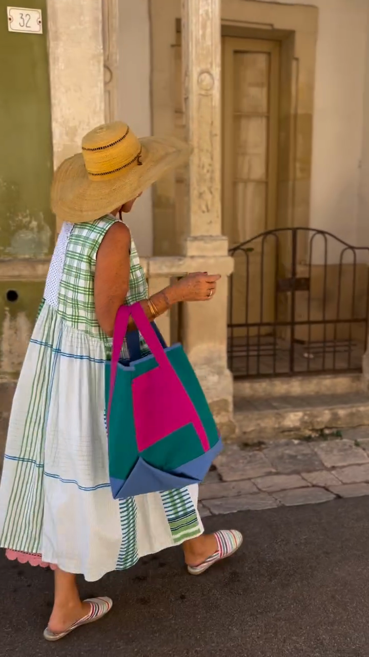 Patchwork Plaid Midi Dress