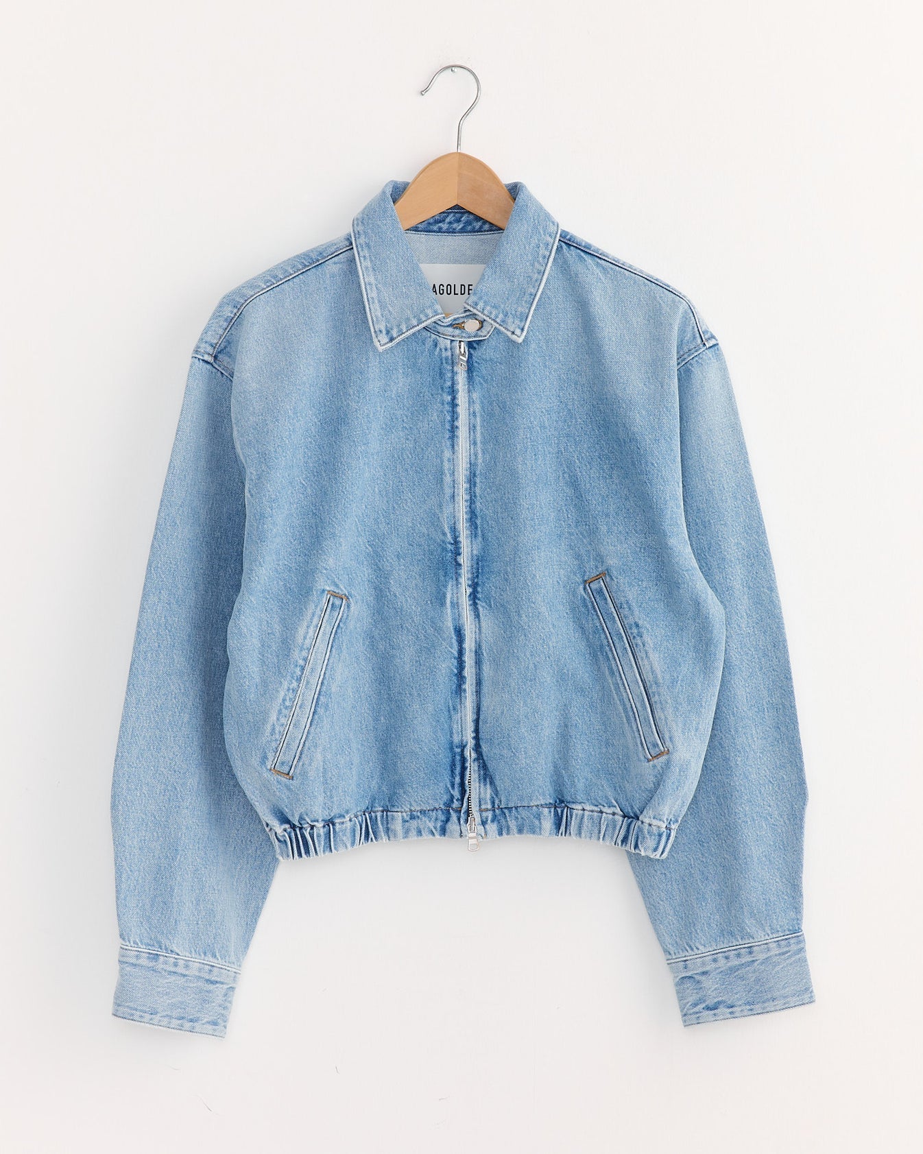 Light Blue Denim Bomber Jacket