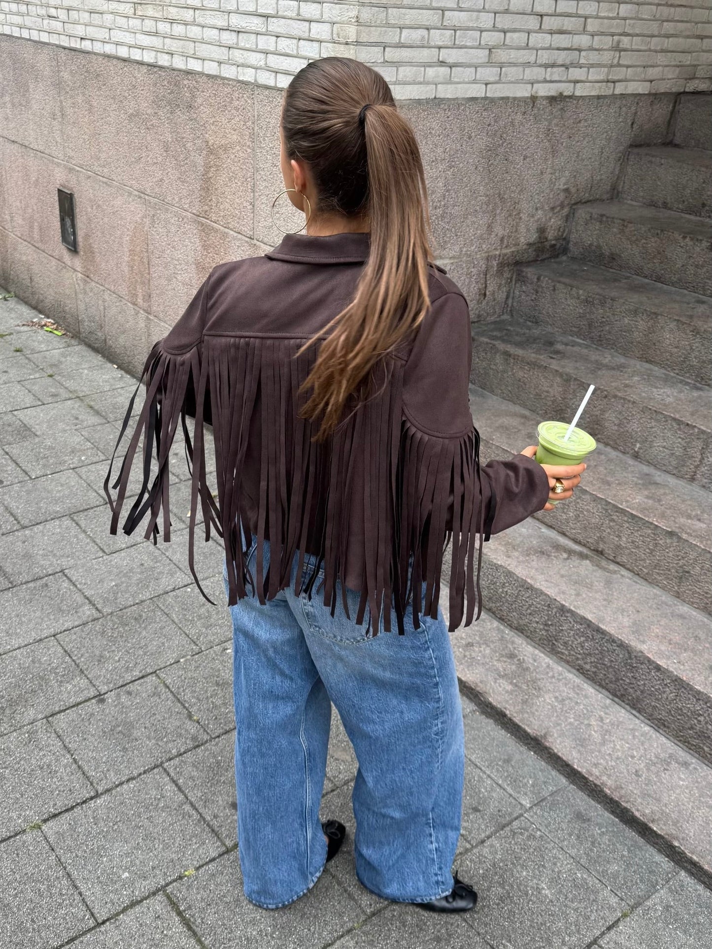 Brown Fringe Suede Jacket