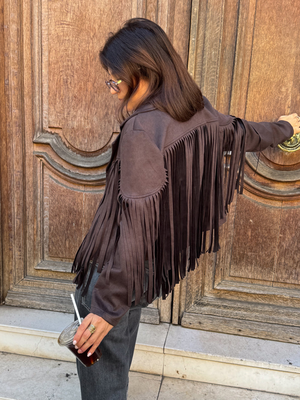 Brown Fringe Suede Jacket