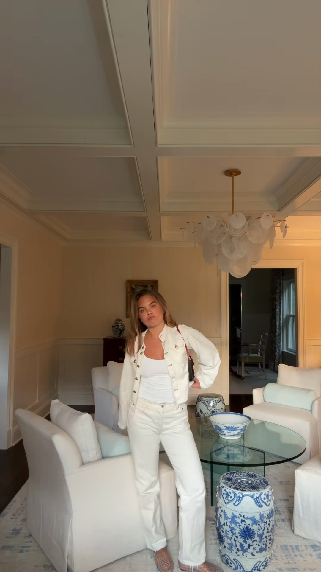 White Denim Jacket and Jeans Set