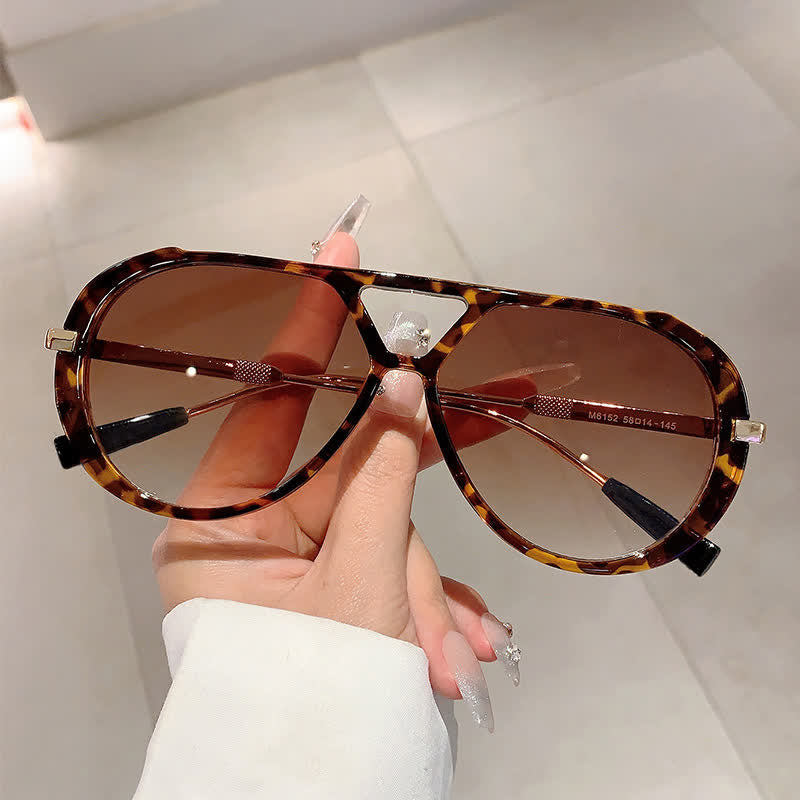 Spykay™ SG60737 Double Bridges Tortoiseshell Oval Frame Sunglasses