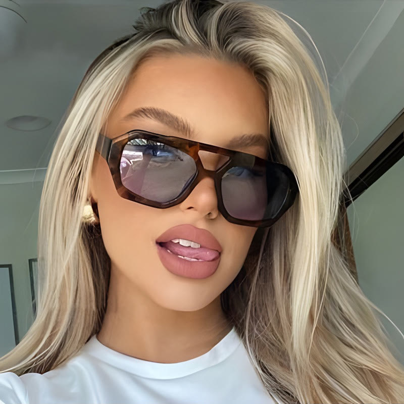Spykay™ SG1024 Unique Double Bar Irregular Personality Retro Sunglasses