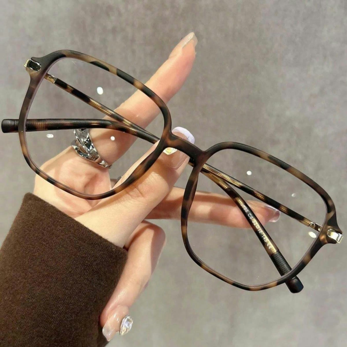 Spykay™ EG1009 Frosted Leopard Square Frame Blue Light Blocking Glasses